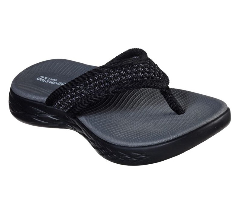 Skechers Pojkar Svarta/Grå Flip Flop - On The Go 600 - Drifting - Sverige (SRXUZ-8196)